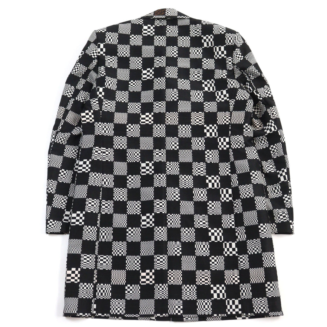 LOUIS VUITTON Chester coat HKC71W Outer: 68% wool, Outer: 32% polyester, Lining: 30% cupra, Lining: 27% acetate, Lining: 24% rayon Black White mens 50 Used Authentic