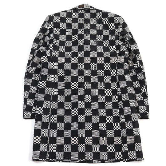 LOUIS VUITTON Chester coat HKC71W Outer: 68% wool, Outer: 32% polyester, Lining: 30% cupra, Lining: 27% acetate, Lining: 24% rayon Black White mens 50 Used Authentic