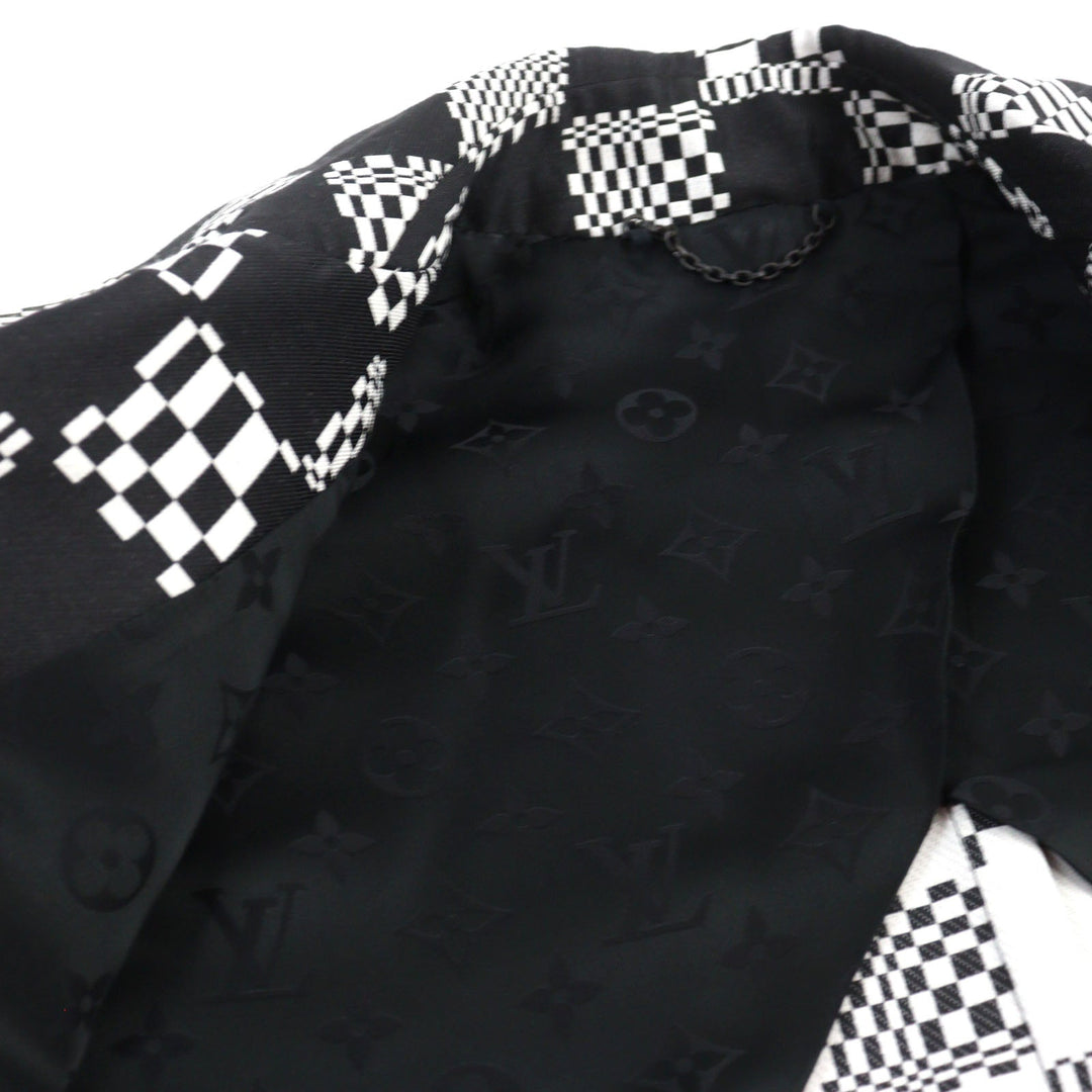 LOUIS VUITTON Chester coat HKC71W Outer: 68% wool, Outer: 32% polyester, Lining: 30% cupra, Lining: 27% acetate, Lining: 24% rayon Black White mens 50 Used Authentic