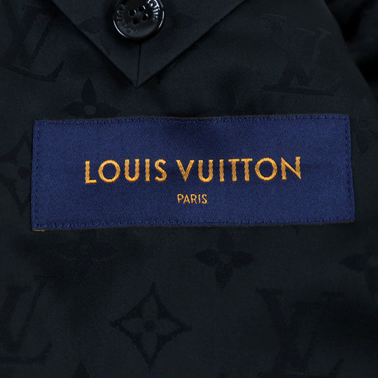LOUIS VUITTON Chester coat HKC71W Outer: 68% wool, Outer: 32% polyester, Lining: 30% cupra, Lining: 27% acetate, Lining: 24% rayon Black White mens 50 Used Authentic