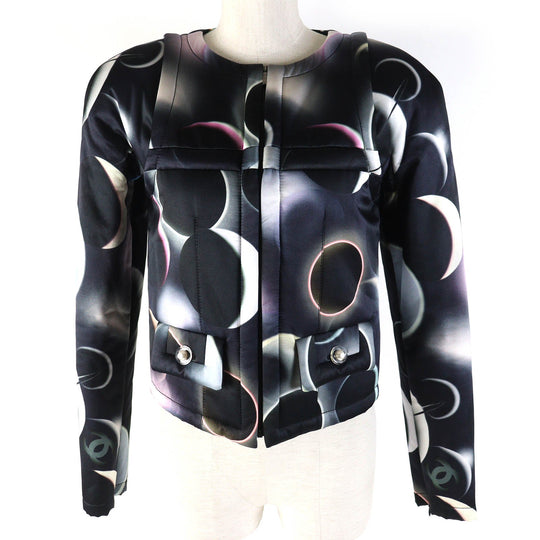 CHANEL No color jacket P57584 Outer: 68% rayon, Outer: 32% silk, Lining: 100% silk, Filling: 100% polyester Black multicolor Women 34 Used Authentic