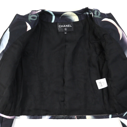 CHANEL No color jacket P57584 Outer: 68% rayon, Outer: 32% silk, Lining: 100% silk, Filling: 100% polyester Black multicolor Women 34 Used Authentic