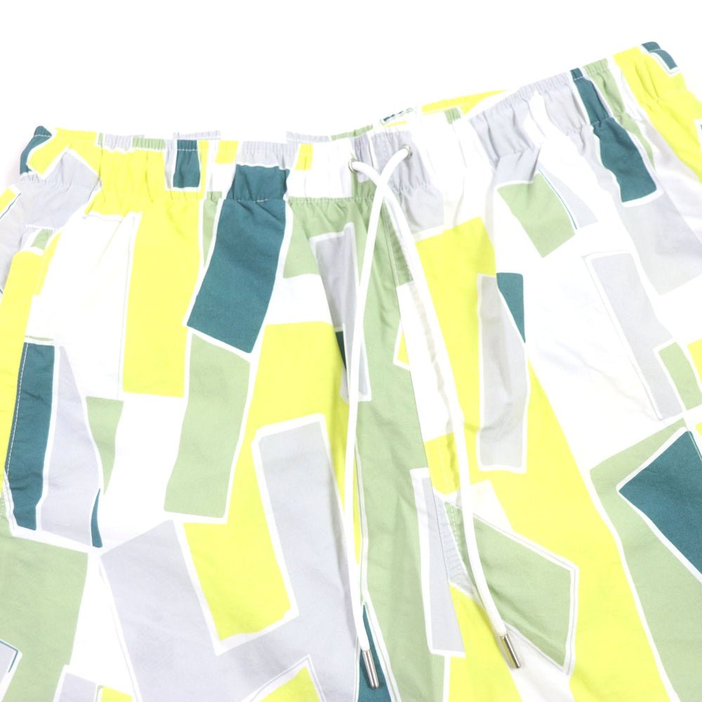 HERMES Shorts Main: 100% nylon, Lining: 85% nylon, Lining: 15% polyurethane, Part: 100% polyester, Part: 100% polyester Yellow Green Multi mens S Used Authentic