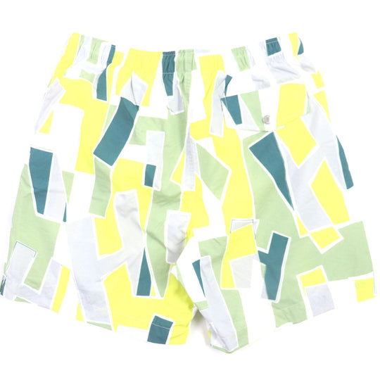 HERMES Shorts Main: 100% nylon, Lining: 85% nylon, Lining: 15% polyurethane, Part: 100% polyester, Part: 100% polyester Yellow Green Multi mens S Used Authentic