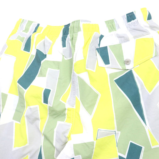 HERMES Shorts Main: 100% nylon, Lining: 85% nylon, Lining: 15% polyurethane, Part: 100% polyester, Part: 100% polyester Yellow Green Multi mens S Used Authentic