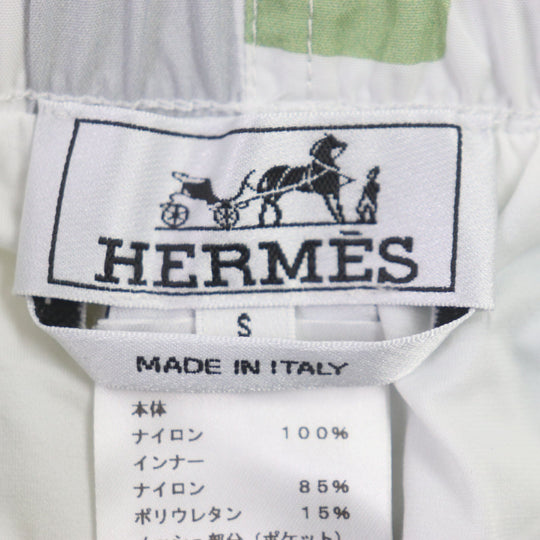 HERMES Shorts Main: 100% nylon, Lining: 85% nylon, Lining: 15% polyurethane, Part: 100% polyester, Part: 100% polyester Yellow Green Multi mens S Used Authentic