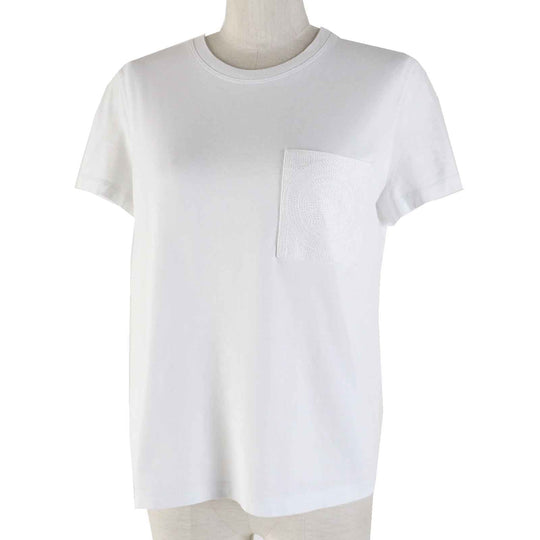 HERMES tops 3E4620DL Main: 100% cotton, Part: 100% polyester white Women 38 Used Authentic