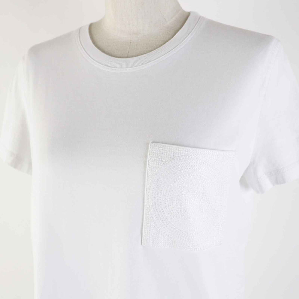 HERMES tops 3E4620DL Main: 100% cotton, Part: 100% polyester white Women 38 Used Authentic