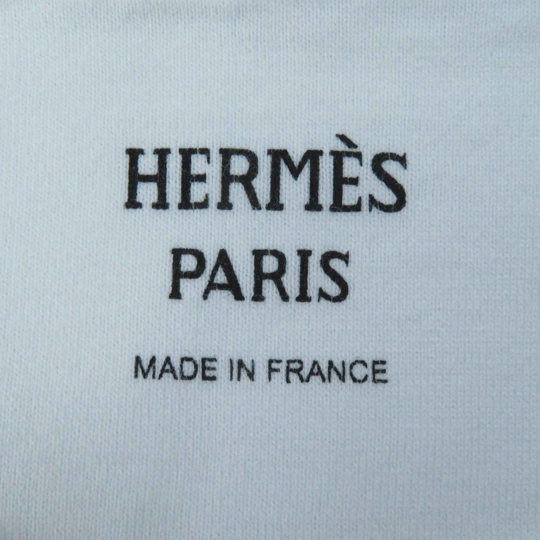 HERMES tops 3E4620DL Main: 100% cotton, Part: 100% polyester white Women 38 Used Authentic