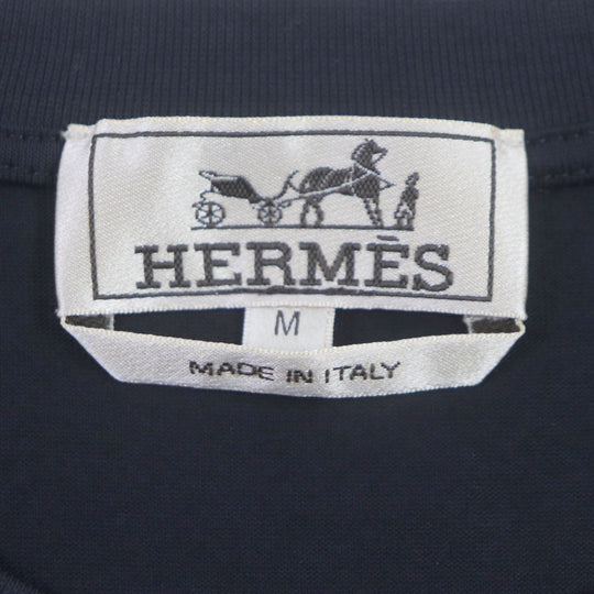 HERMES Short sleeve T-shirt Main: 100% cotton Navy Pool Watch mens M Used Authentic