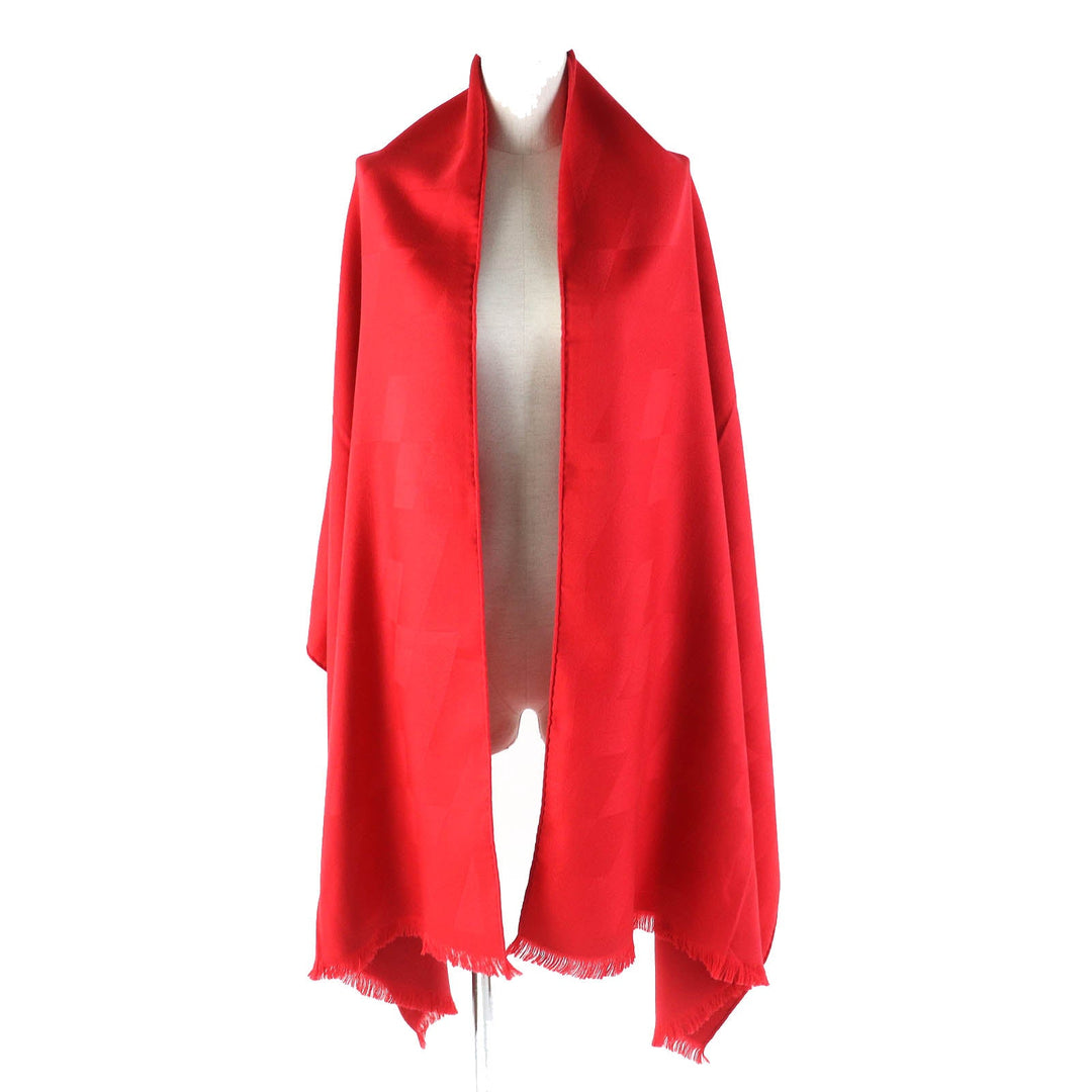 HERMES shawl 262223S Main: 85% cashmere, Main: 15% silk Red Etol Bias H Women Used Authentic
