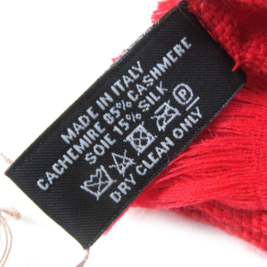 HERMES shawl 262223S Main: 85% cashmere, Main: 15% silk Red Etol Bias H Women Used Authentic