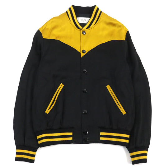 CELINE Jacket 2V80M851C Main: 100% rayon, Lining: 100% acetate Black yellow Western Teddy Jacket mens 44 Used Authentic