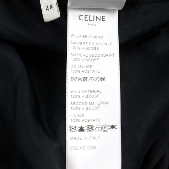 CELINE Jacket 2V80M851C Main: 100% rayon, Lining: 100% acetate Black yellow Western Teddy Jacket mens 44 Used Authentic