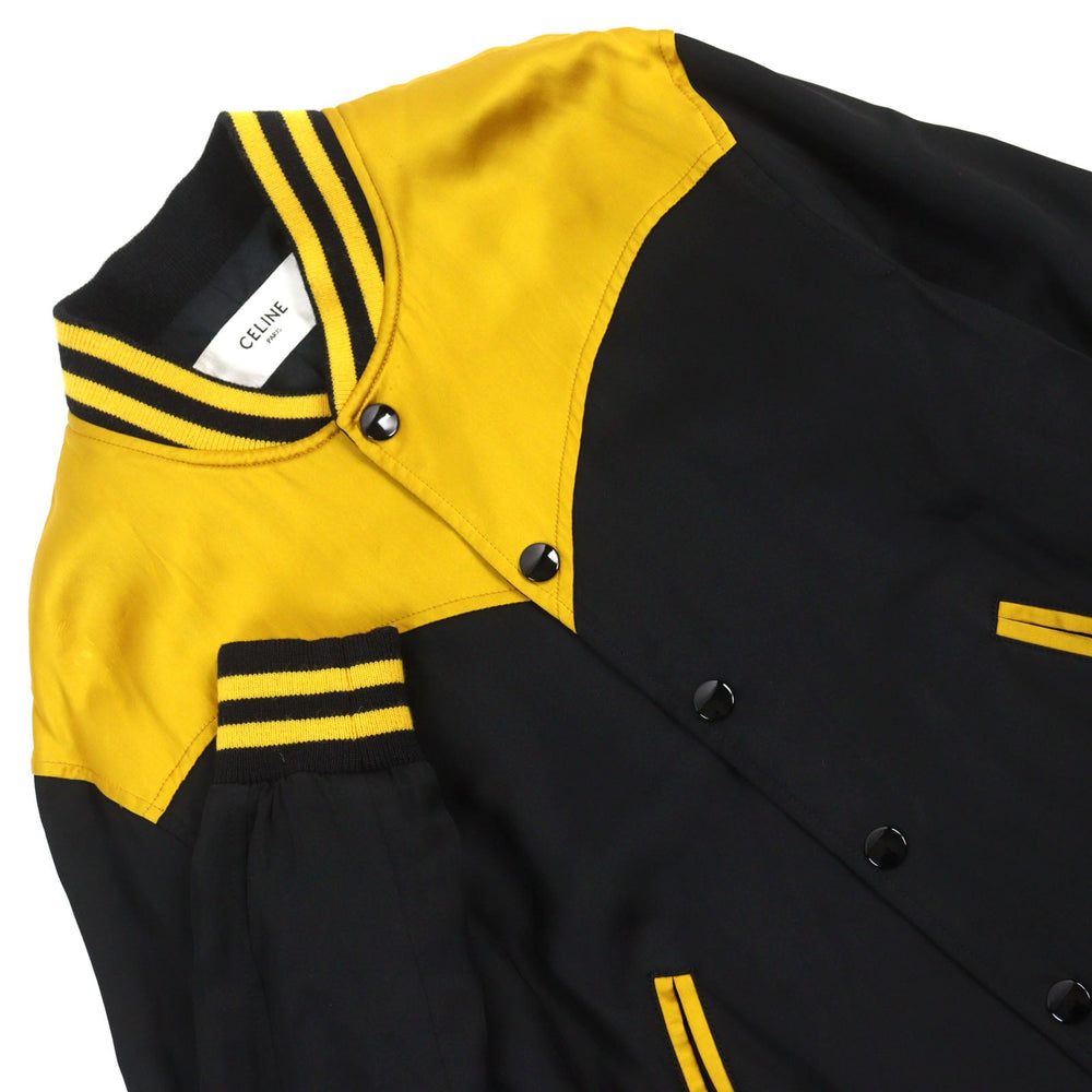 CELINE Jacket 2V80M851C Main: 100% rayon, Lining: 100% acetate Black yellow Western Teddy Jacket mens 44 Used Authentic
