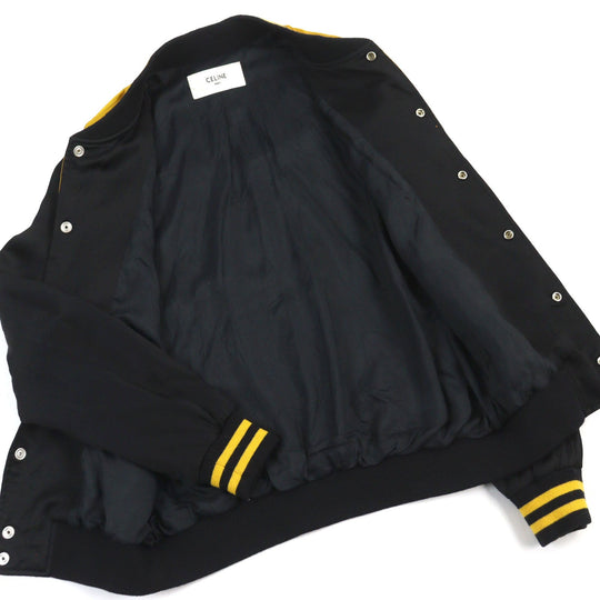 CELINE Jacket 2V80M851C Main: 100% rayon, Lining: 100% acetate Black yellow Western Teddy Jacket mens 44 Used Authentic