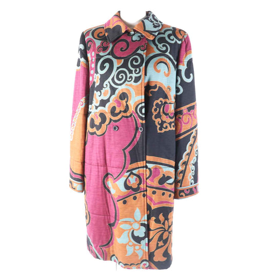 LEONARD FASHION coat 0388100 Outer: 60% wool, Outer: 40% silk, Part: 100% wool, Filling: 100% polyester, Lining: 100% cupra Multi Women L Used Authentic
