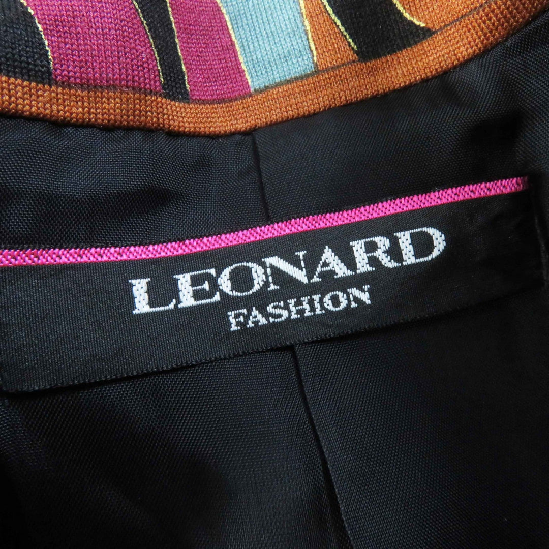 LEONARD FASHION coat 0388100 Outer: 60% wool, Outer: 40% silk, Part: 100% wool, Filling: 100% polyester, Lining: 100% cupra Multi Women L Used Authentic