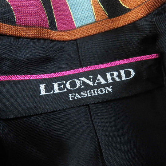 LEONARD FASHION coat 0388100 Outer: 60% wool, Outer: 40% silk, Part: 100% wool, Filling: 100% polyester, Lining: 100% cupra Multi Women L Used Authentic