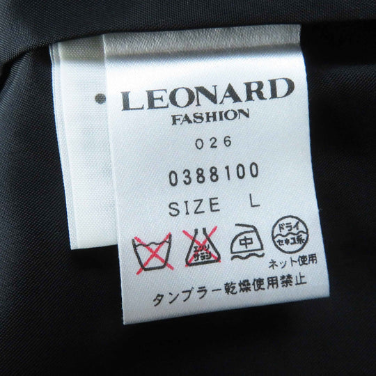 LEONARD FASHION coat 0388100 Outer: 60% wool, Outer: 40% silk, Part: 100% wool, Filling: 100% polyester, Lining: 100% cupra Multi Women L Used Authentic