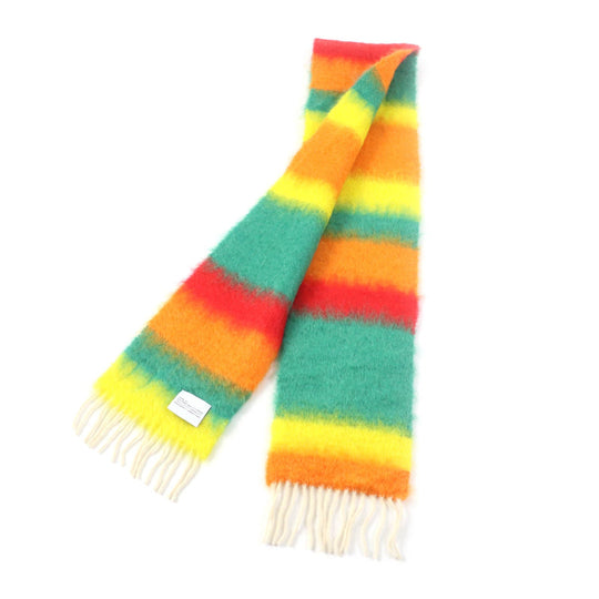 LOEWE Scarf Main: 50% mohair, Main: 48% wool, Main: 2% nutria Multi striped scarf Women Used Authentic
