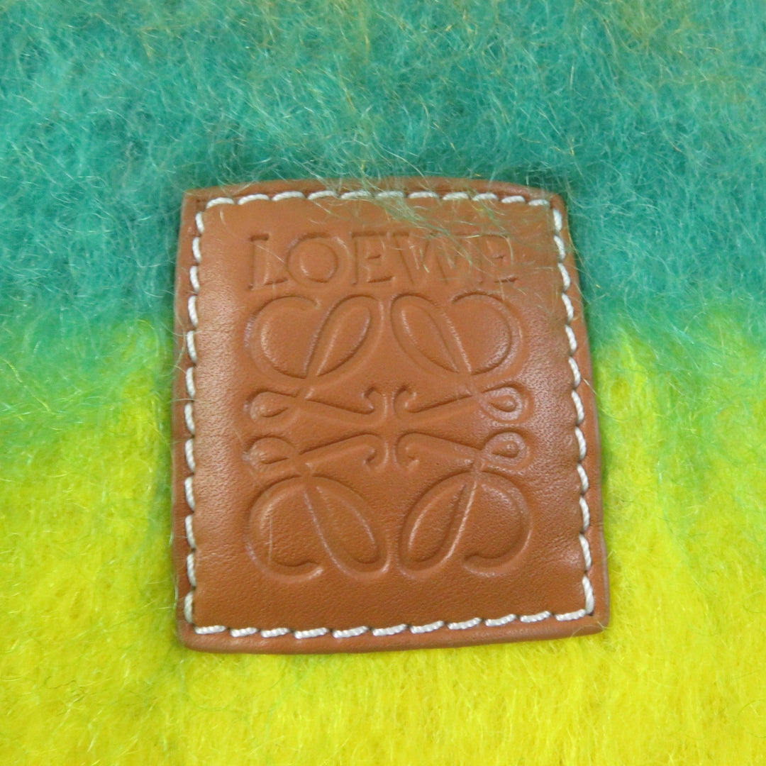 LOEWE Scarf Main: 50% mohair, Main: 48% wool, Main: 2% nutria Multi striped scarf Women Used Authentic