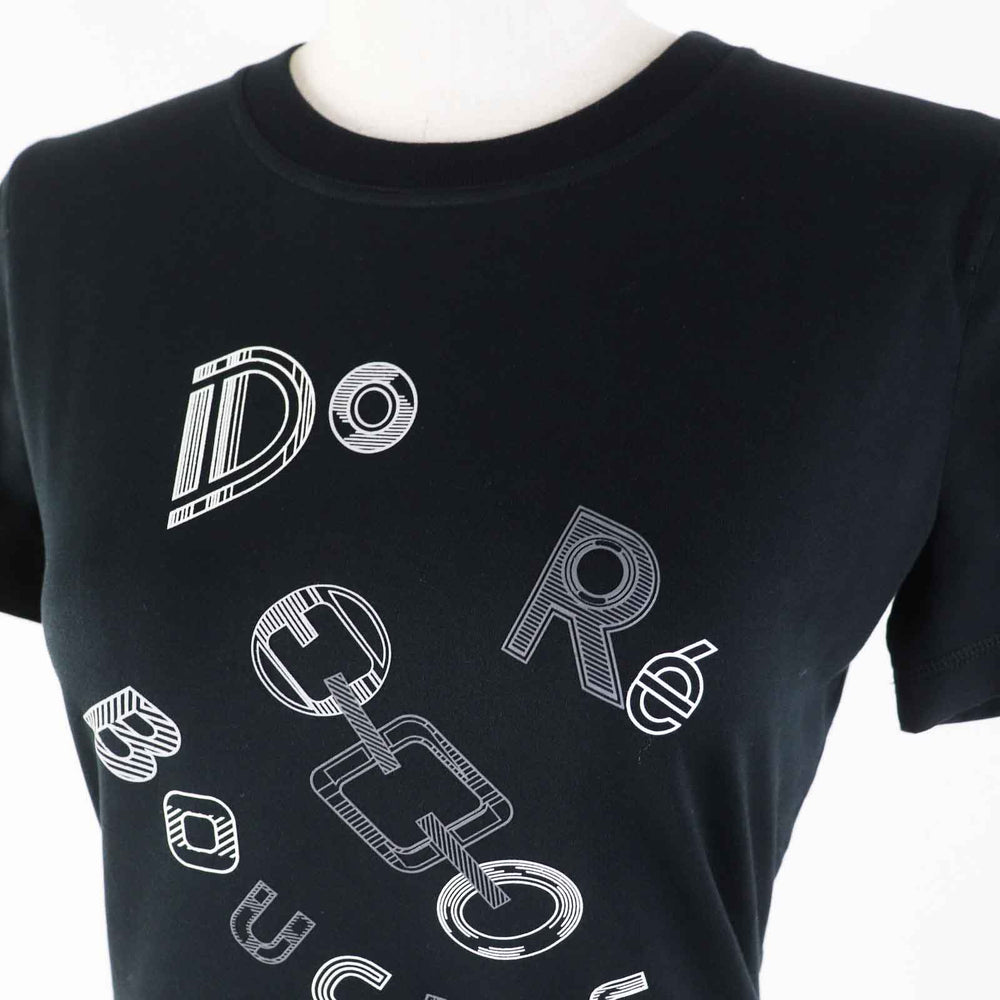 HERMES Short sleeve T-shirt 3H4611DL Main: 100% cotton black Do Re Boucles Women 34 Used Authentic
