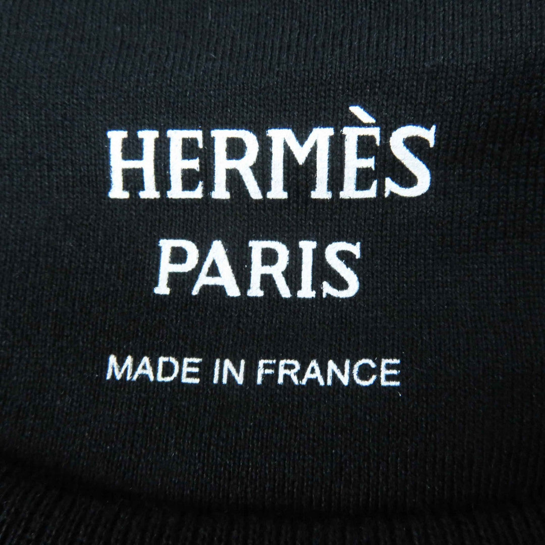 HERMES Short sleeve T-shirt 3H4611DL Main: 100% cotton black Do Re Boucles Women 34 Used Authentic