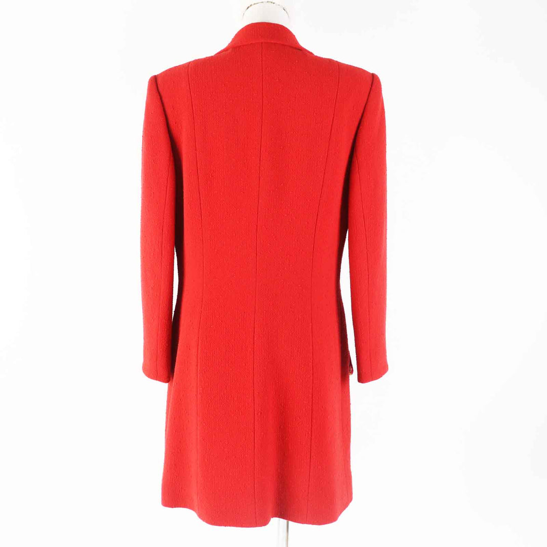 LEONARD FASHION coat 0361910 Main: 95% wool, Main: 5% nylon, Part: 60% wool, Part: 40% silk, Lining: 100% polyester Red Women 40 Used Authentic