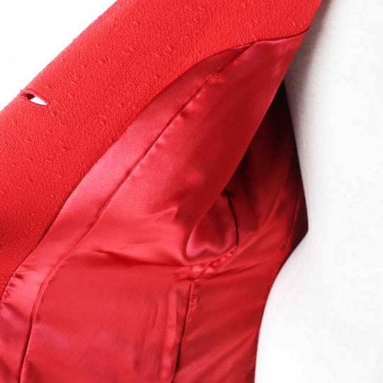 LEONARD FASHION coat 0361910 Main: 95% wool, Main: 5% nylon, Part: 60% wool, Part: 40% silk, Lining: 100% polyester Red Women 40 Used Authentic
