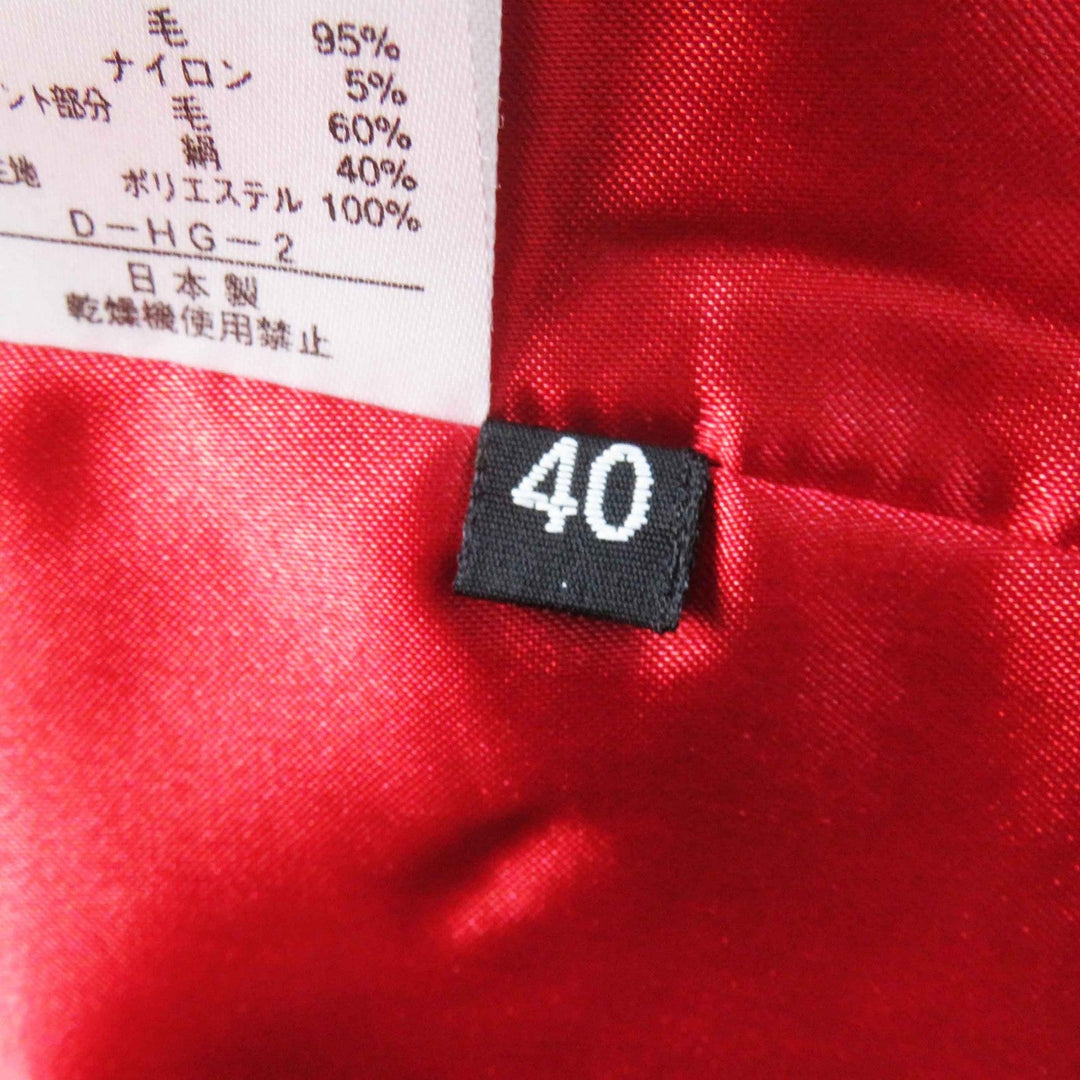 LEONARD FASHION coat 0361910 Main: 95% wool, Main: 5% nylon, Part: 60% wool, Part: 40% silk, Lining: 100% polyester Red Women 40 Used Authentic