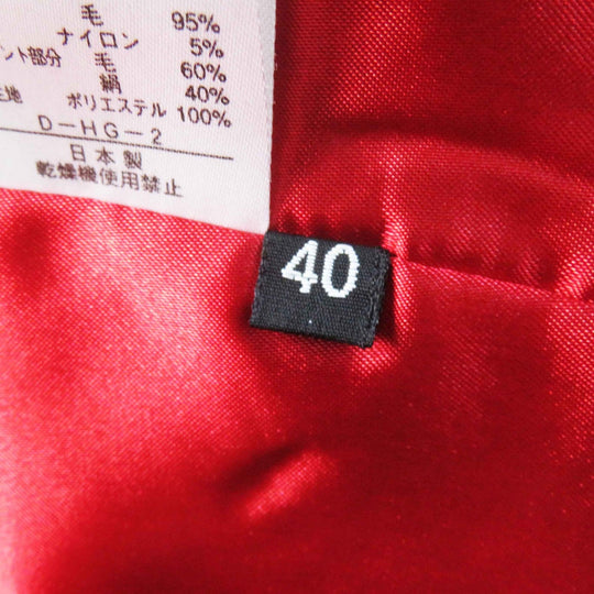 LEONARD FASHION coat 0361910 Main: 95% wool, Main: 5% nylon, Part: 60% wool, Part: 40% silk, Lining: 100% polyester Red Women 40 Used Authentic