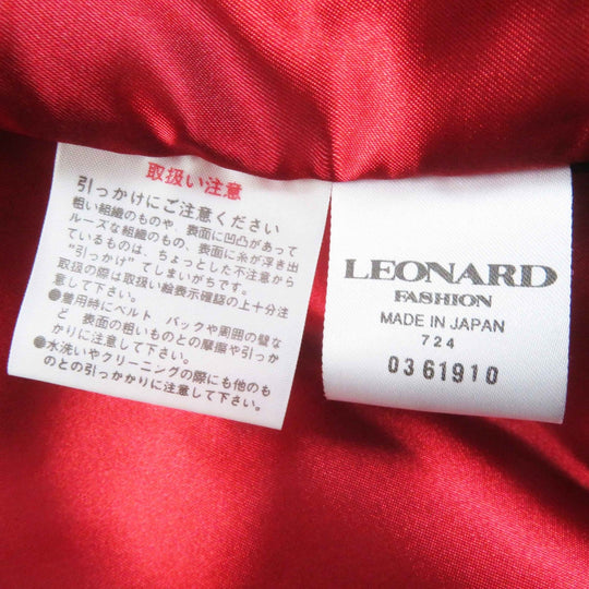 LEONARD FASHION coat 0361910 Main: 95% wool, Main: 5% nylon, Part: 60% wool, Part: 40% silk, Lining: 100% polyester Red Women 40 Used Authentic
