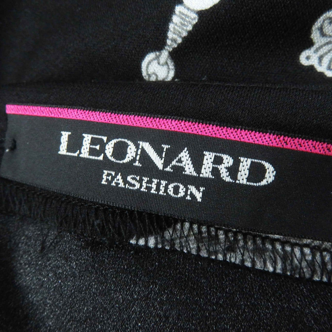 LEONARD FASHION tops 0159201 Main: 65% acetate, Main: 35% polyester Black White Women 38 Used Authentic
