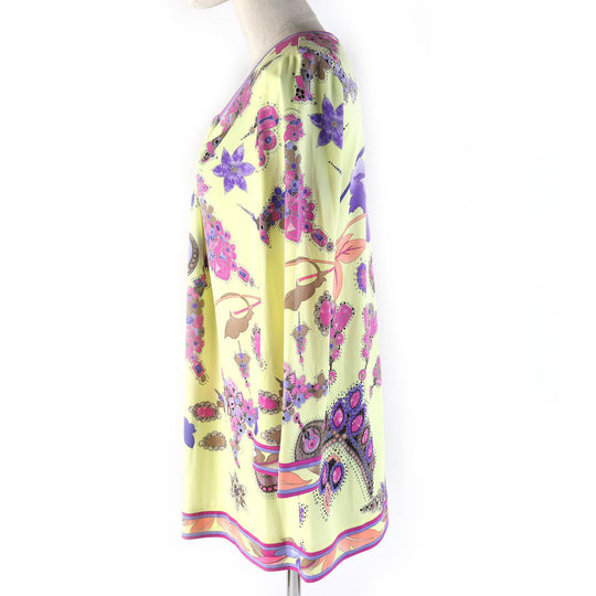 LEONARD FASHION tops Main: 65% acetate, Main: 35% polyester Yellow multicolor Women 38 Used Authentic