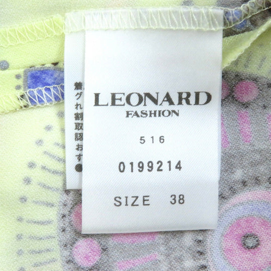 LEONARD FASHION tops Main: 65% acetate, Main: 35% polyester Yellow multicolor Women 38 Used Authentic