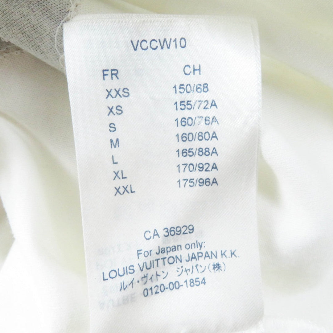 LOUIS VUITTON Short sleeve T-shirt FEBB93 Main: 100% cotton, Part: 100% polyester White mulch Women XS Used Authentic