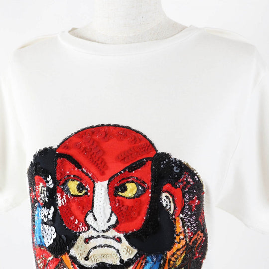 LOUIS VUITTON Short sleeve T-shirt FEBB93 Main: 100% cotton, Part: 100% polyester White mulch Women XS Used Authentic