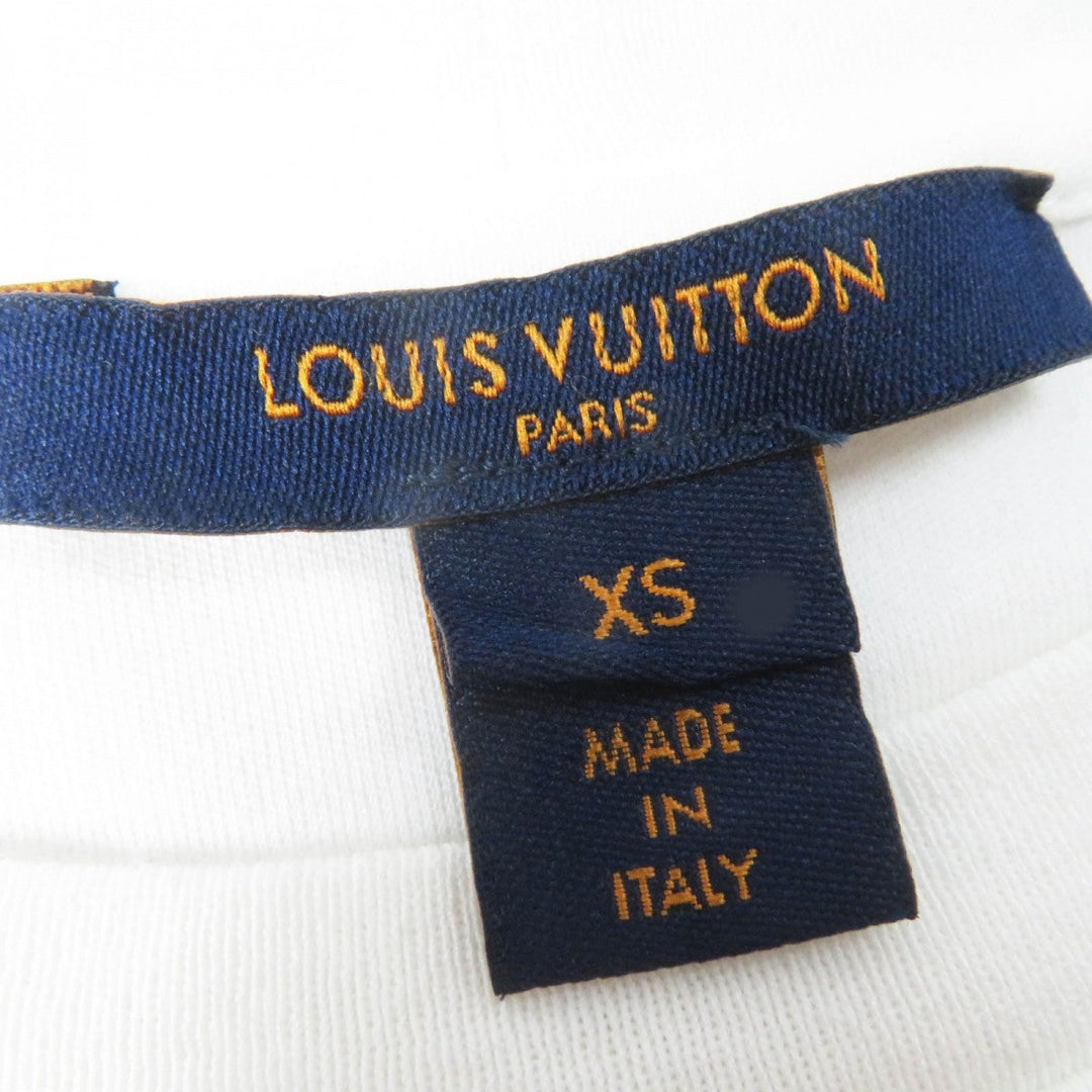 LOUIS VUITTON Short sleeve T-shirt FEBB93 Main: 100% cotton, Part: 100% polyester White mulch Women XS Used Authentic