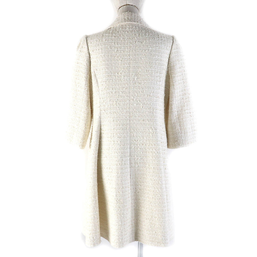 FOXEY coat 40544 Outer material: 70% cotton, Outer material: 21% rayon, Outer material: 9% nylon, Lining: 100% cupra Ivory Dress Miss Edinburgh Women 42 Used Authentic
