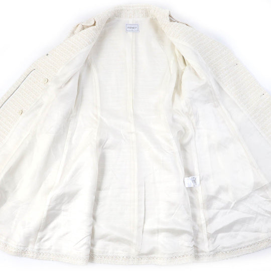 FOXEY coat 40544 Outer material: 70% cotton, Outer material: 21% rayon, Outer material: 9% nylon, Lining: 100% cupra Ivory Dress Miss Edinburgh Women 42 Used Authentic