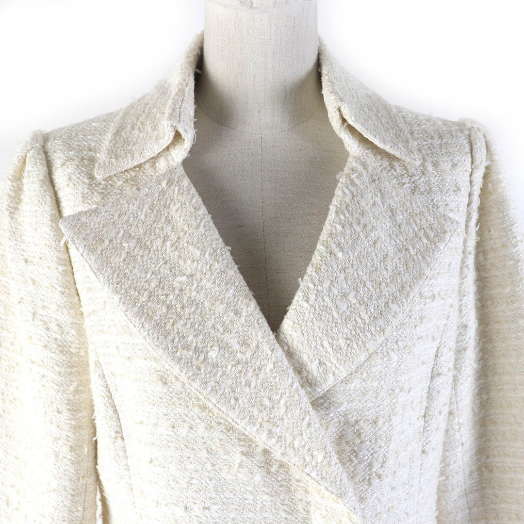 FOXEY coat 40544 Outer material: 70% cotton, Outer material: 21% rayon, Outer material: 9% nylon, Lining: 100% cupra Ivory Dress Miss Edinburgh Women 42 Used Authentic
