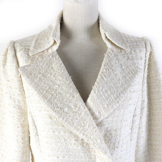 FOXEY coat 40544 Outer material: 70% cotton, Outer material: 21% rayon, Outer material: 9% nylon, Lining: 100% cupra Ivory Dress Miss Edinburgh Women 42 Used Authentic