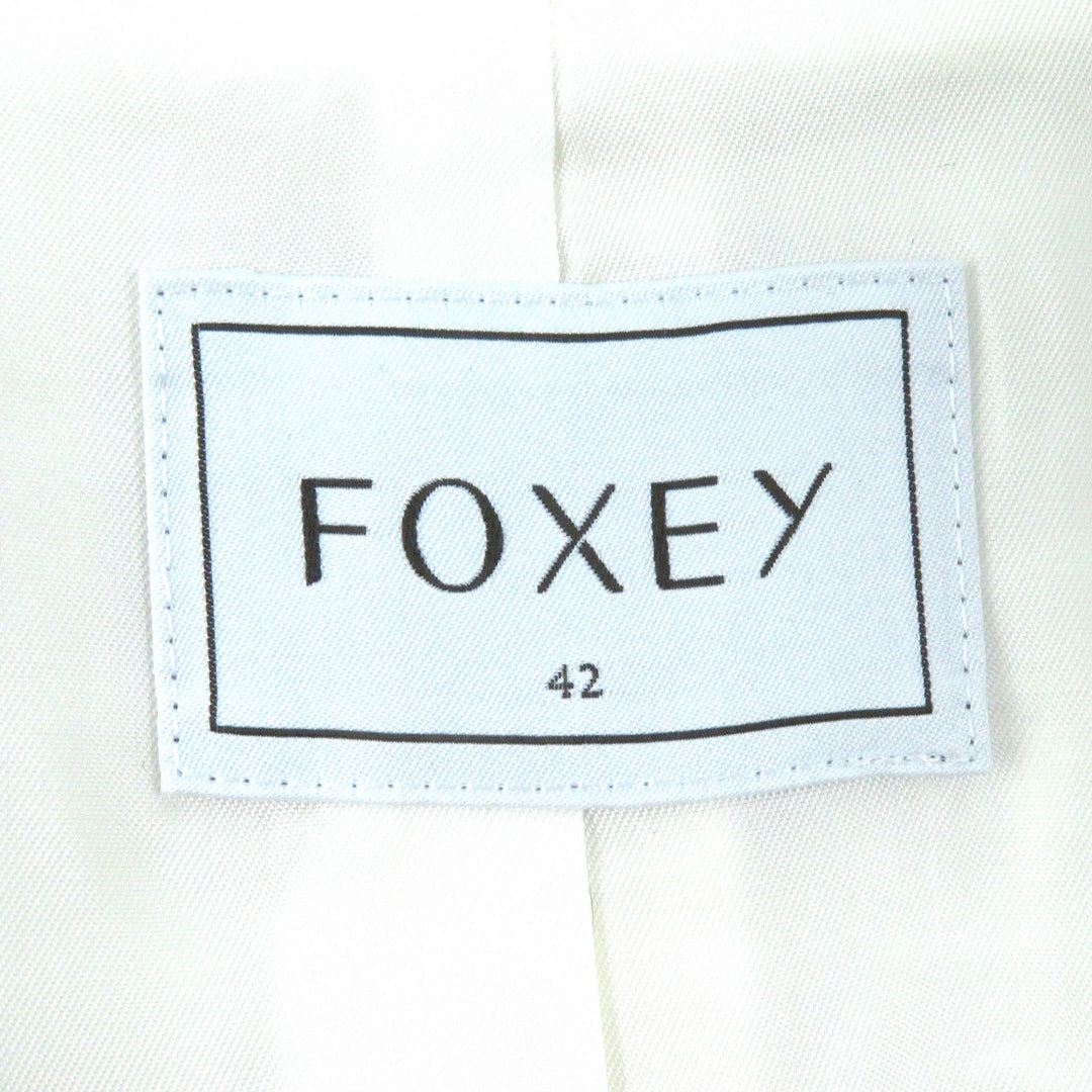 FOXEY coat 40544 Outer material: 70% cotton, Outer material: 21% rayon, Outer material: 9% nylon, Lining: 100% cupra Ivory Dress Miss Edinburgh Women 42 Used Authentic