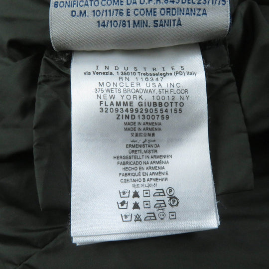 MONCLER Down jacket Main: 100% polyamide (nylon), Filling: 90% down, Filling: 10% feather khaki FLAMME Women ‚O Used Authentic