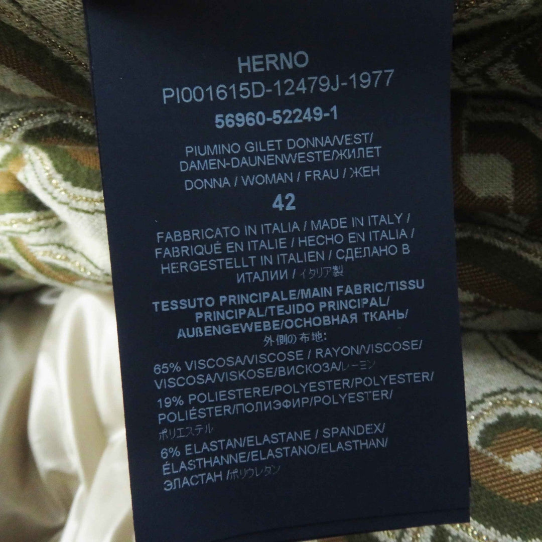 Herno Down vest PI001615D Rayon Beige brown 42