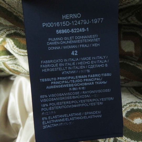 Herno Down vest PI001615D Rayon Beige brown 42