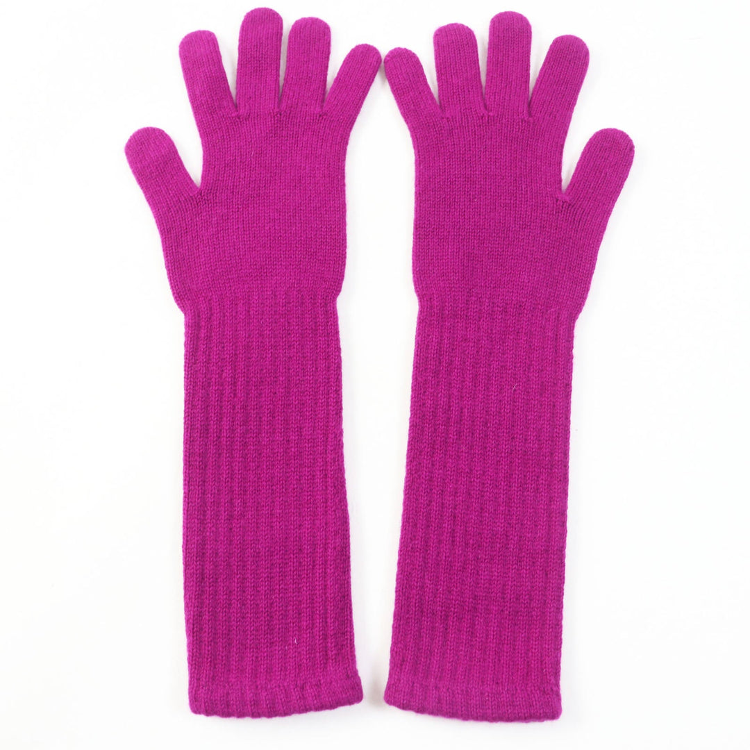 CHANEL gloves Main: 100% cashmere purple Women Used Authentic