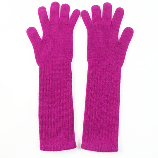 CHANEL gloves Main: 100% cashmere purple Women Used Authentic
