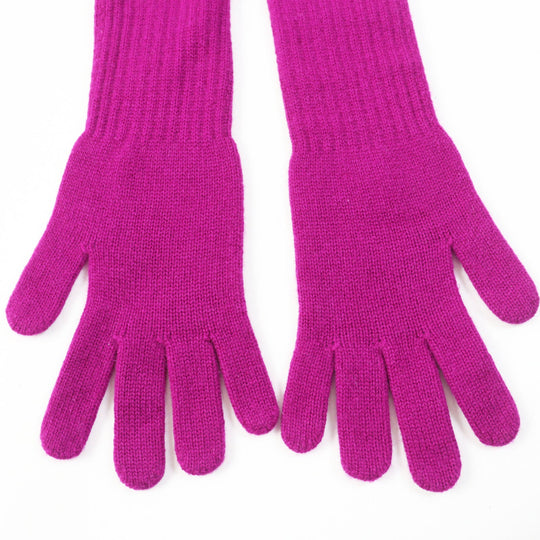 CHANEL gloves Main: 100% cashmere purple Women Used Authentic